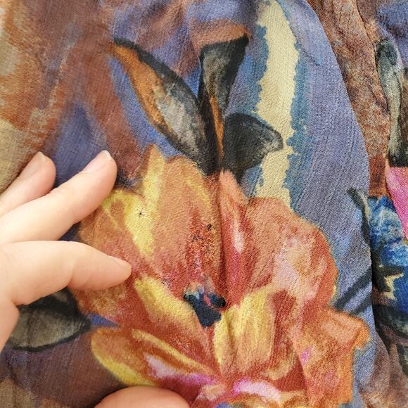 Fairy Grunge Y2k Whimsigoth Dress Womens 8 Dark Floral Button Front Lined Boho - Picture 5 of 14